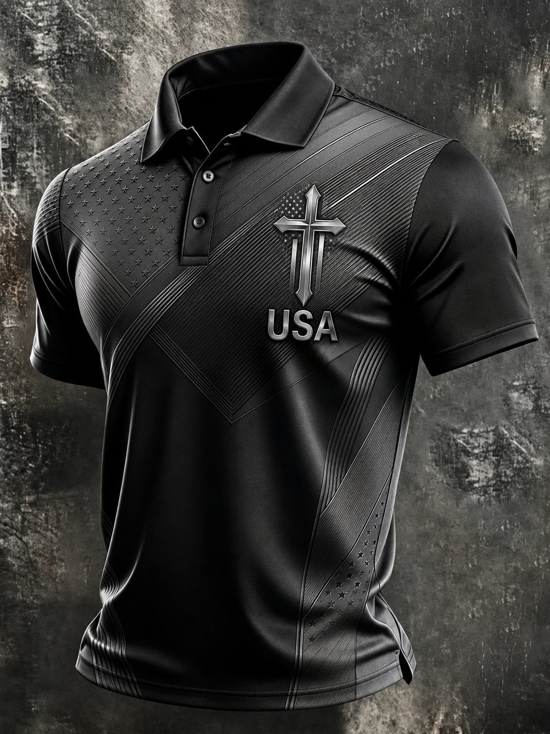 Men's Casual Faith Graphic Print Short Sleeve Polo Shirt