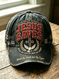 Unisex  Christian Jesus Saves Cross Print Baseball Cap