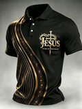 Men's Faith Cross-Print Short-Sleeve Polo Shirt