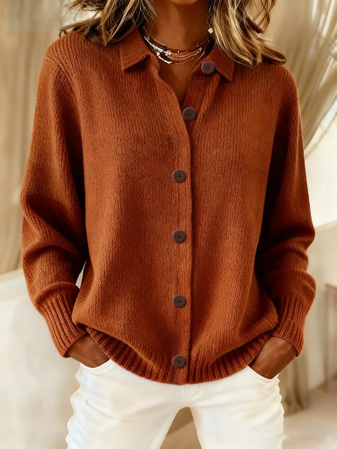 Women's Casual Solid Color Multi-Color Autumn And Winter Cardigan