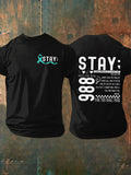 Men's Vintage PTSD Cognitive Veteran Print T-Shirt