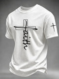 Men's Faith Cross Print Waffle T-shirt