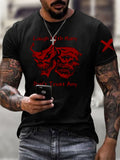 Men'S Halloween Bloody Demon Mask Print Short Sleeve T-Shirt