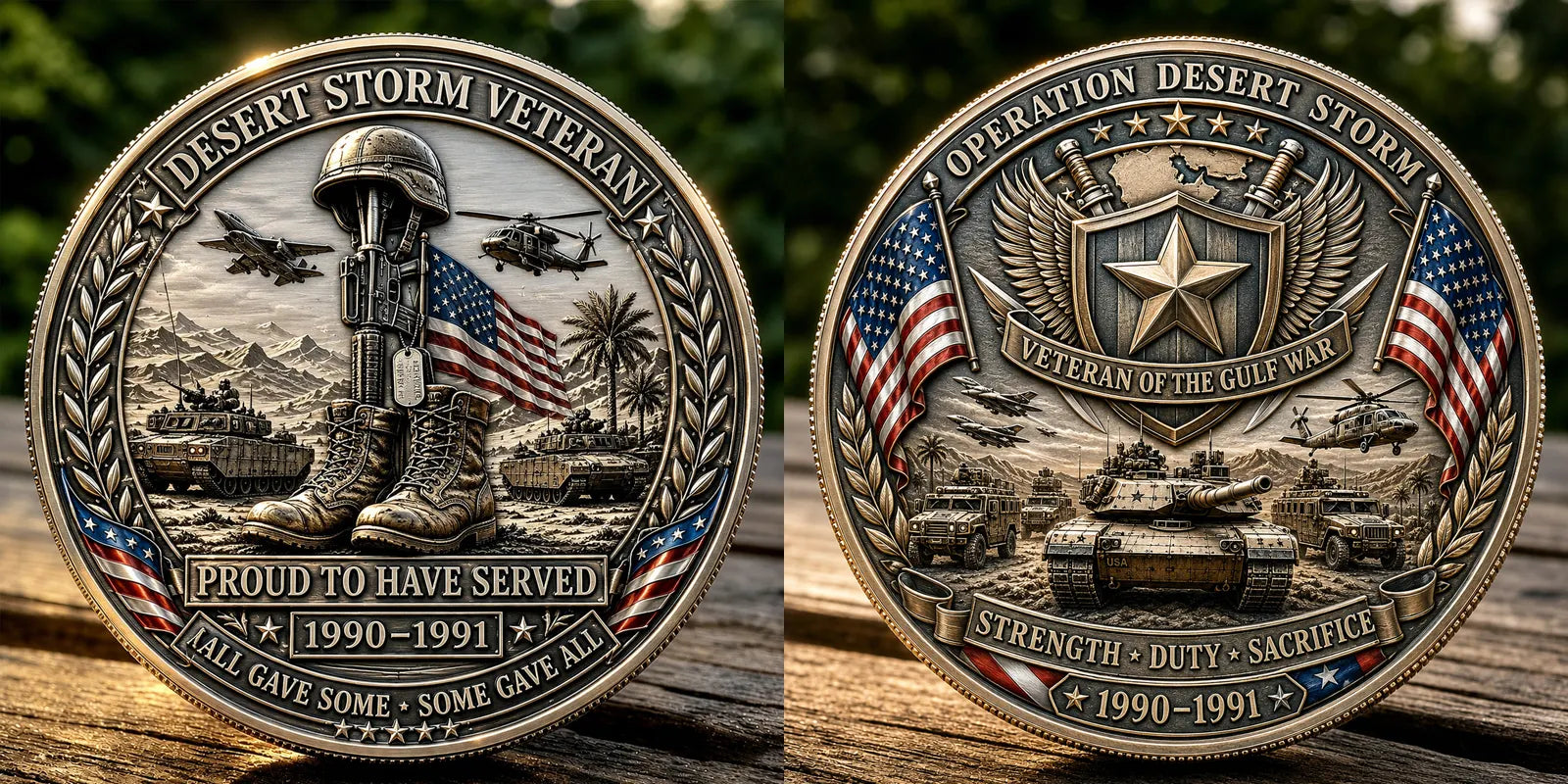 Operation Desert Storm Veteran Commemorative Metal Medal