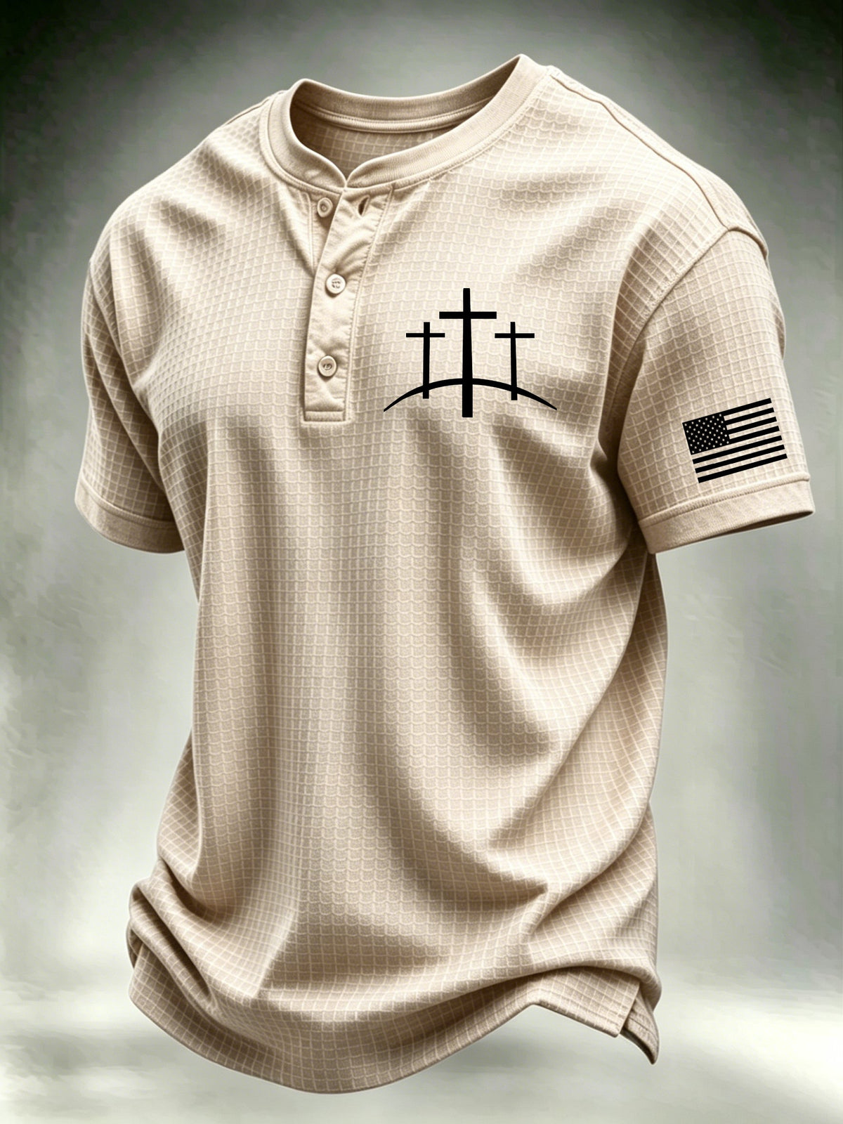 Men's Faith waffle knit Henley Shirt