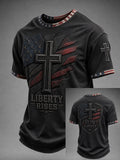 Men's Vintage Faith & Patriotism-Themed T-Shirt