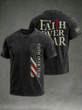 Men's Faith Over Fear Print Short-Sleeved T-Shirt