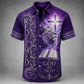 Men's Religious Faith Cross Printed Casual Shirt