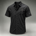 Men’s Black Faith Patriotic Tactical Short Sleeve Shirt