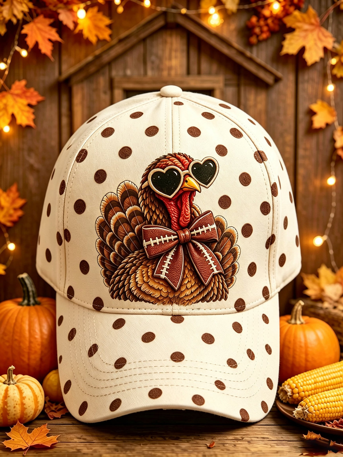 Unisex Fun Turkey Football Print Baseball Cap