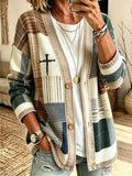 Women's "Faith" Print Knit Cardigan