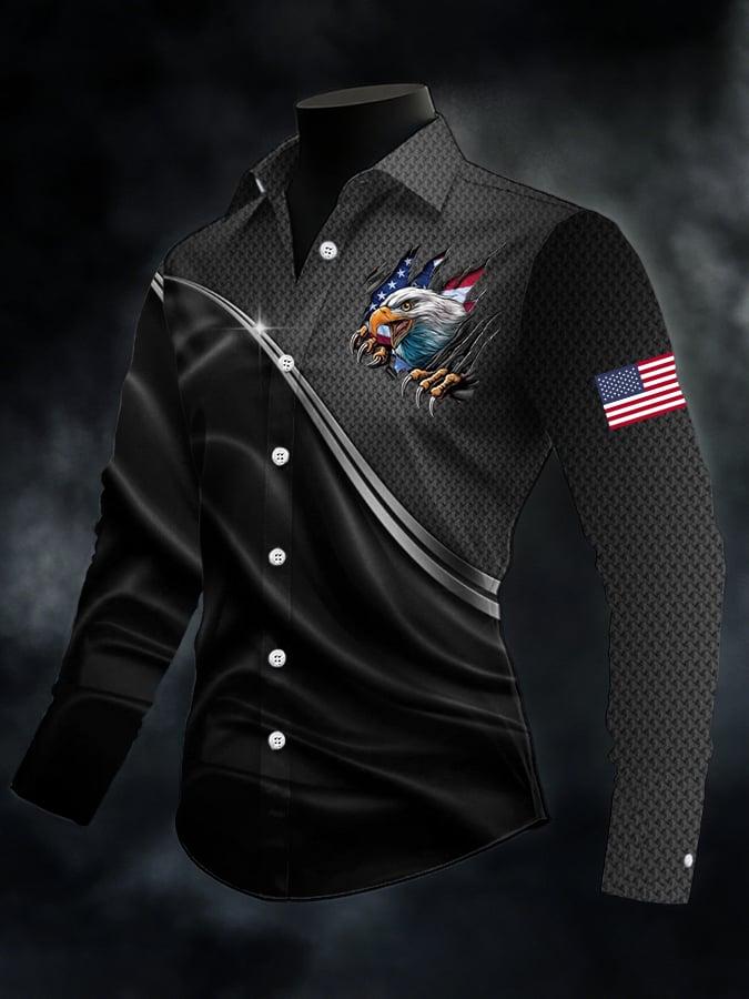 Men's 250th Anniversary Print Long-Sleeve Shirt