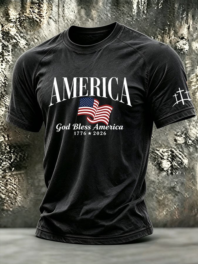 Men's Retro Print Short-Sleeve T-Shirt