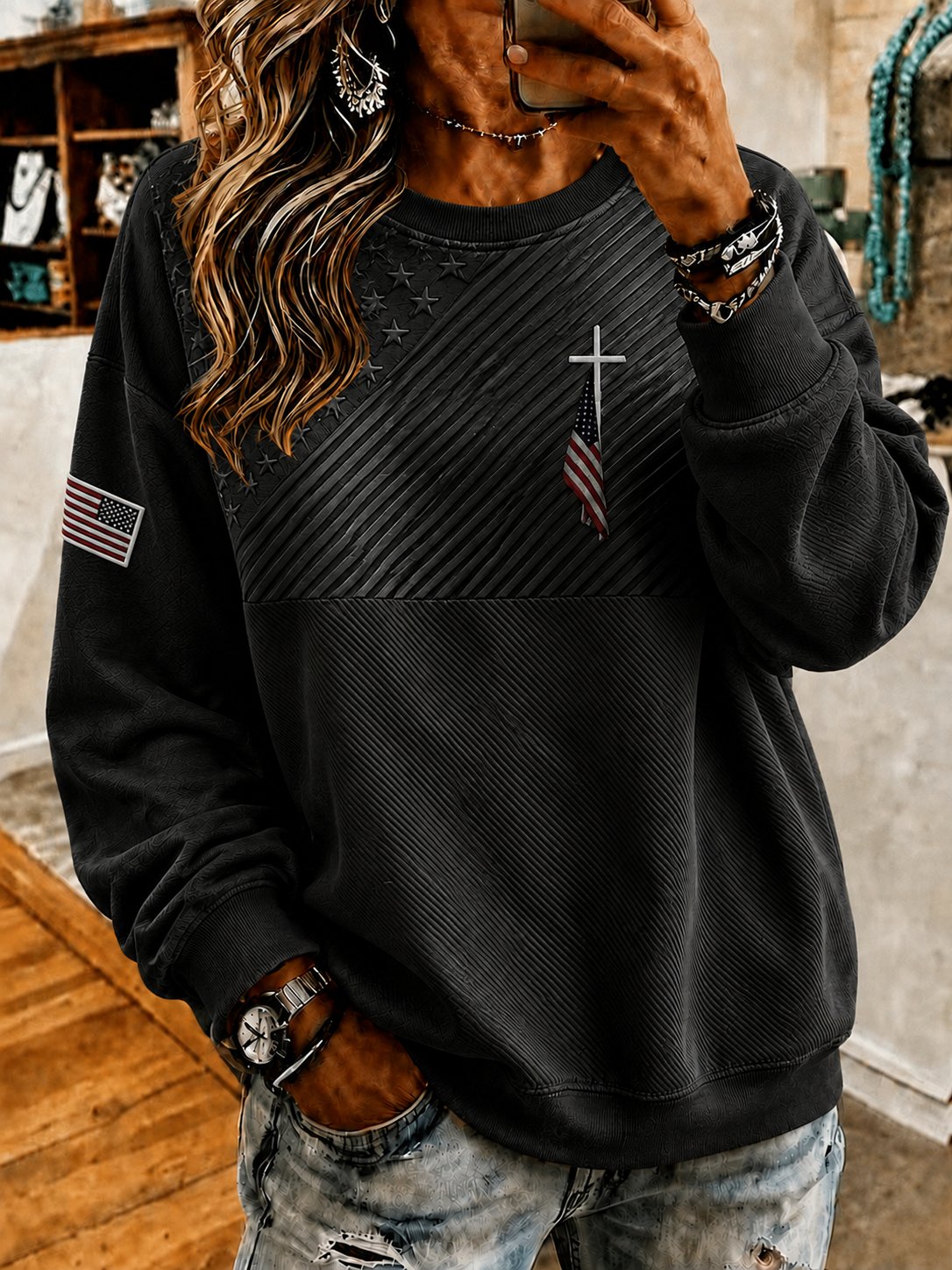 Women's Casual Faith Print Sweatshirt