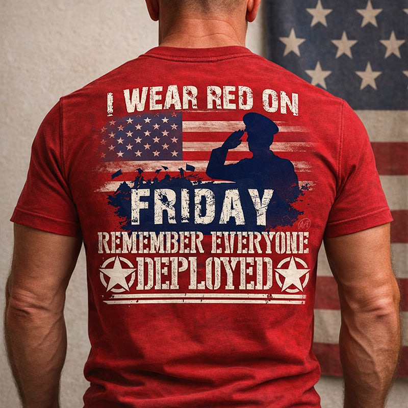 Men's Red Friday Printed Casual T-Shirt