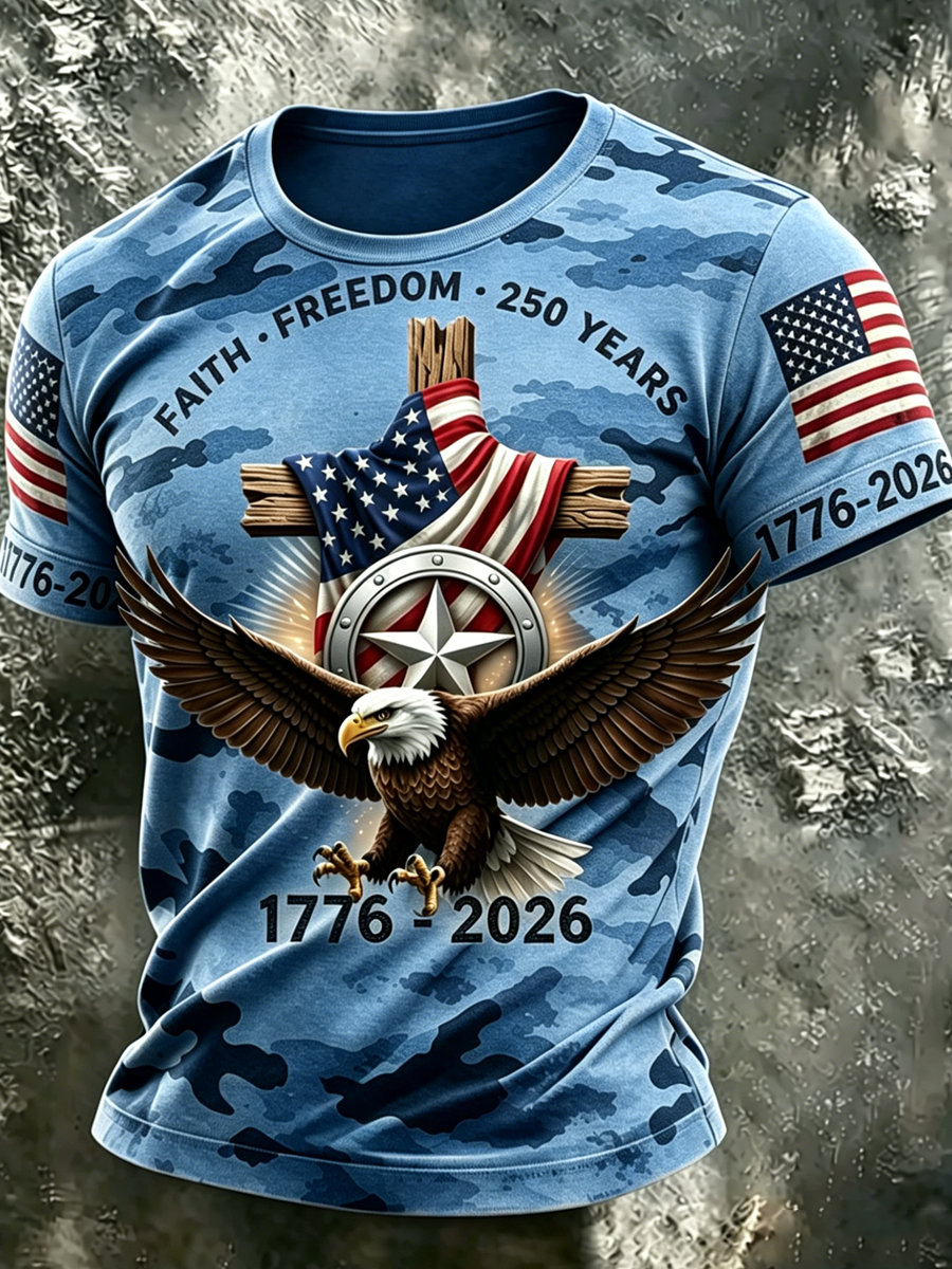 Men's Retro Faith 250th Anniversary American Short-Sleeve T-Shirt