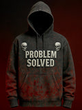 Men's Retro Blood Stain Problem Solved Printed Hoodie