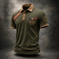 Men's Retro Vietnam Veteran Print Polo Shirt