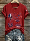 Women'S America Flag Print Casual T-Shirt