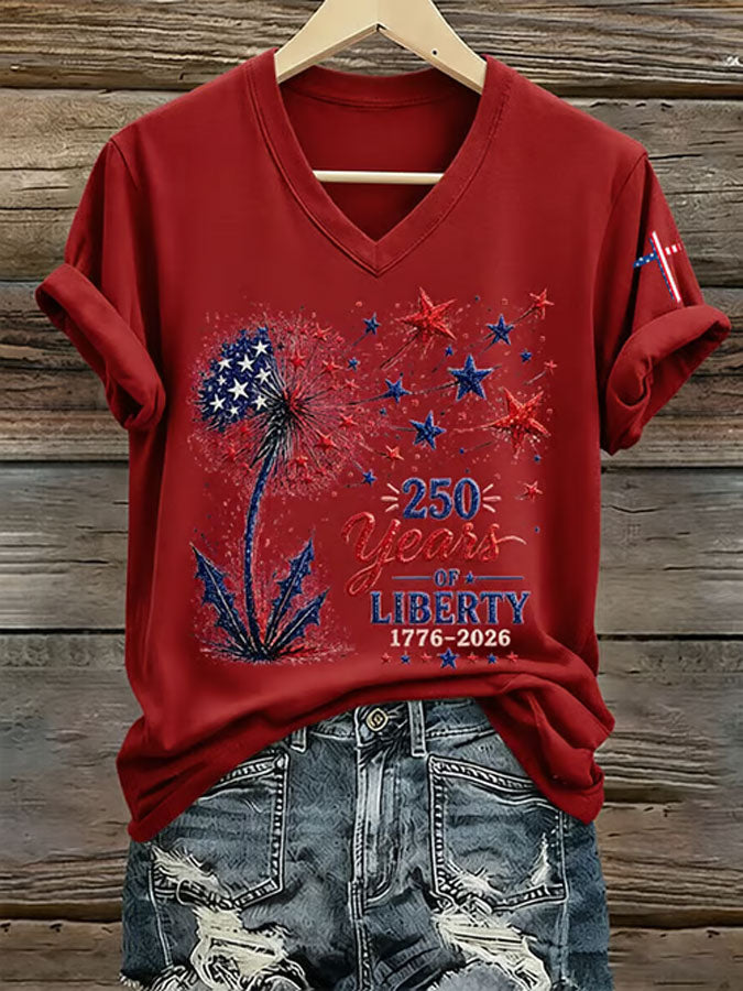 Women'S America Flag Print Casual T-Shirt