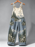 Women's Casual Faith Print Overalls