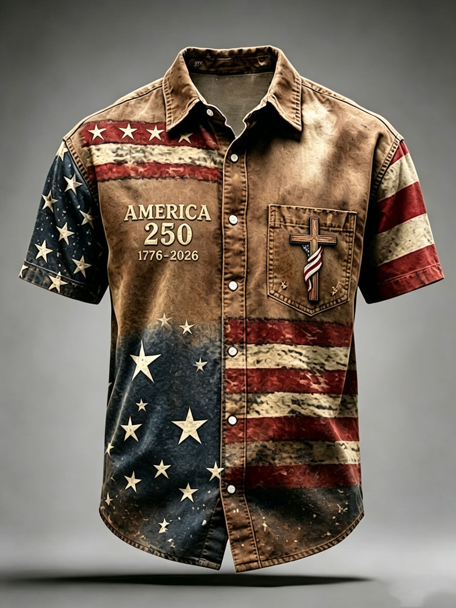 Men'S 250Th Anniversary National Faith Print  Shirt