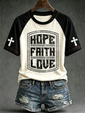 Women's "Faith" Series Printed Crew-Neck Short-Sleeve T-Shirt