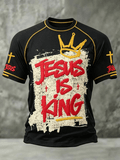 Men's Jesus Is King Printed Casual T-Shirt