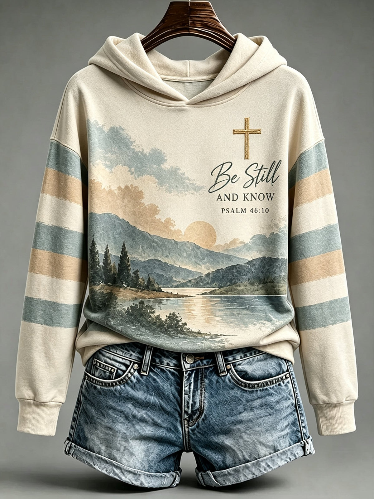 Women's Be Still And Know Psalm 46:10 Printed Sweatshirt