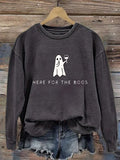 Women's Halloween Here for the Boos Print Casual Sweatshirt