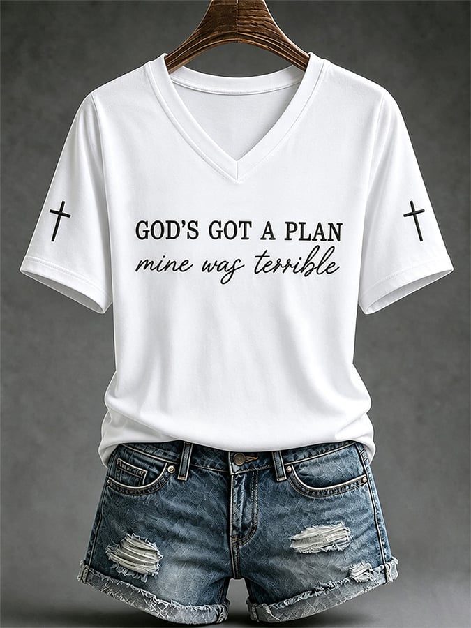 Women's God's Got A Plans Mine Was Terrible Faith Print T-shirt