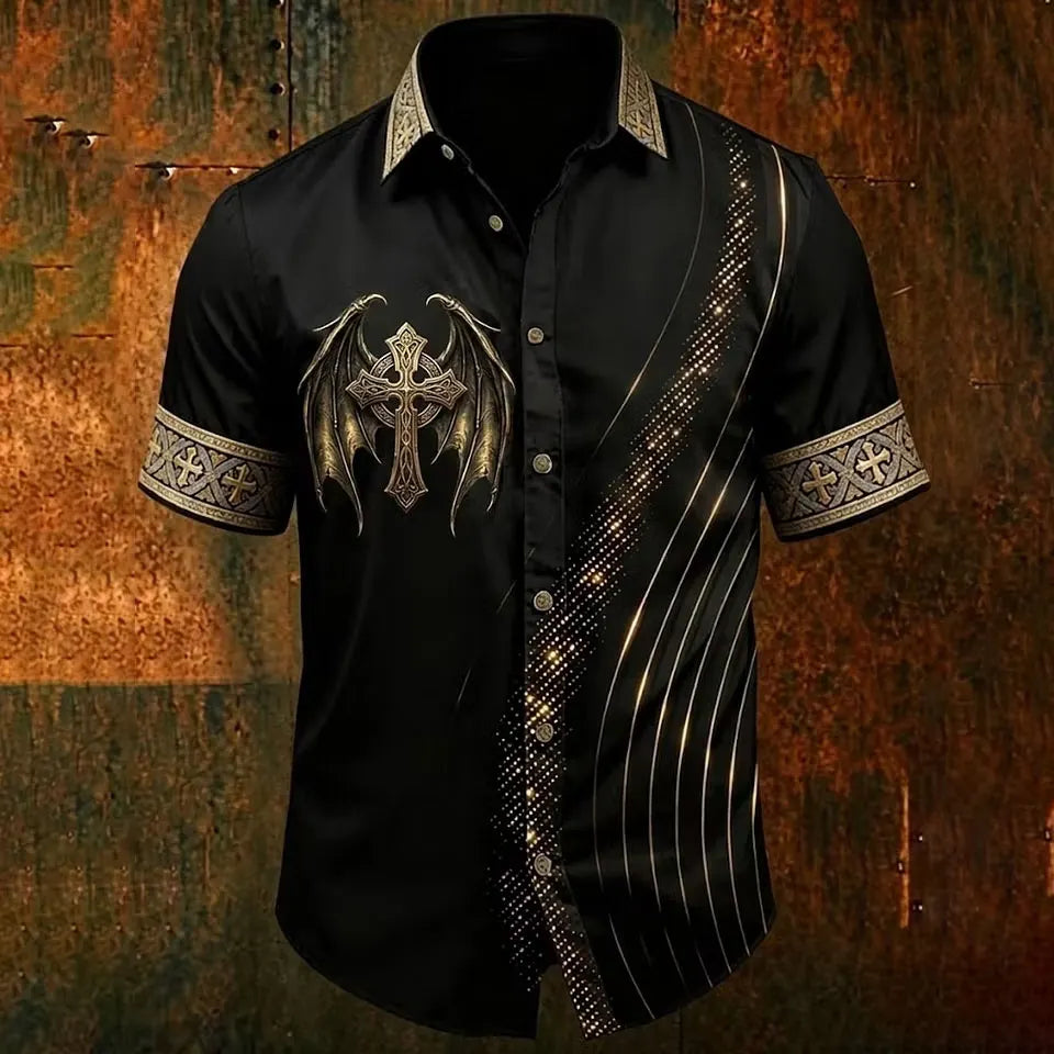 Men's Faith Cross Printed Polo Shirt