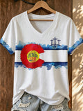 Women'S Colorado Printed V-Neck T-Shirt
