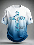Men's When You Go Through Deep Waters I Will Be With You Print Casual T-shirt