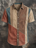 Men's Vintage Faith Faux-Linen Short-Sleeve Shirt