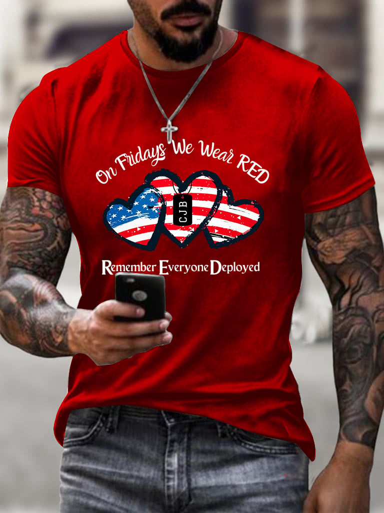 Men's On Friday We Wear Red Print short-sleeved T-shirt