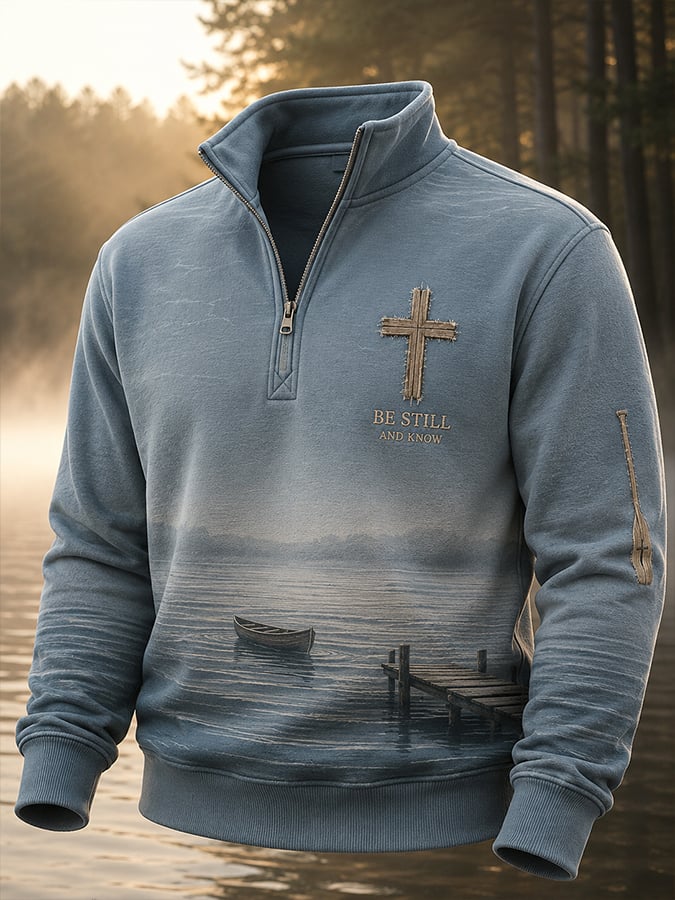 Men'S Casual Faith-Print Sweatshirt