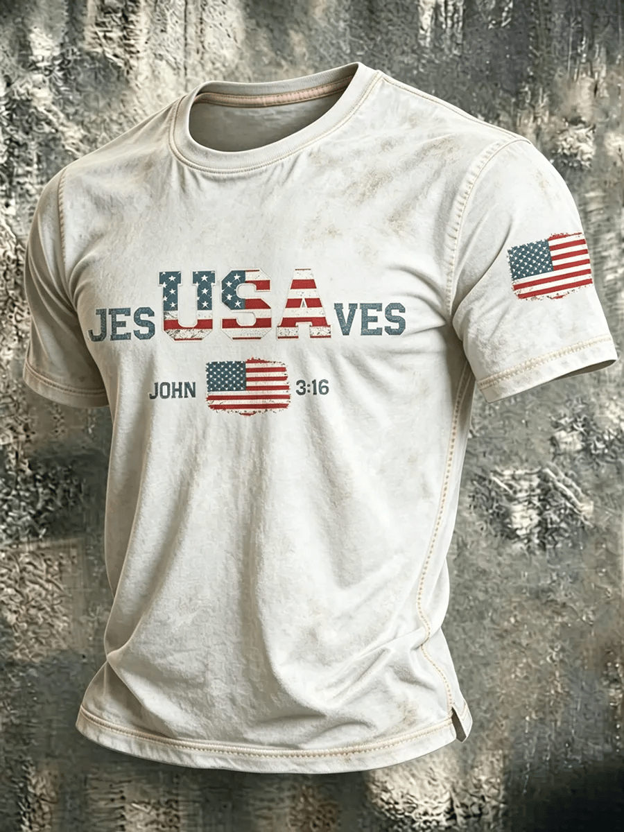 Men's  Faith Print Casual T-shirt