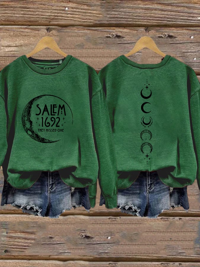 Women's Halloween Salem 1692 They Missed One Print Sweatshirt