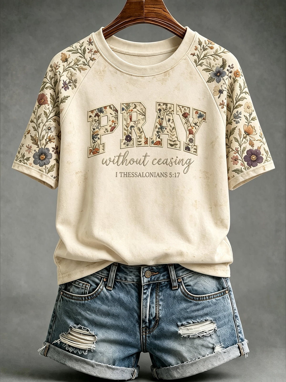 Women’s 'Pray Without Ceasing' Printed Casual T-Shirt