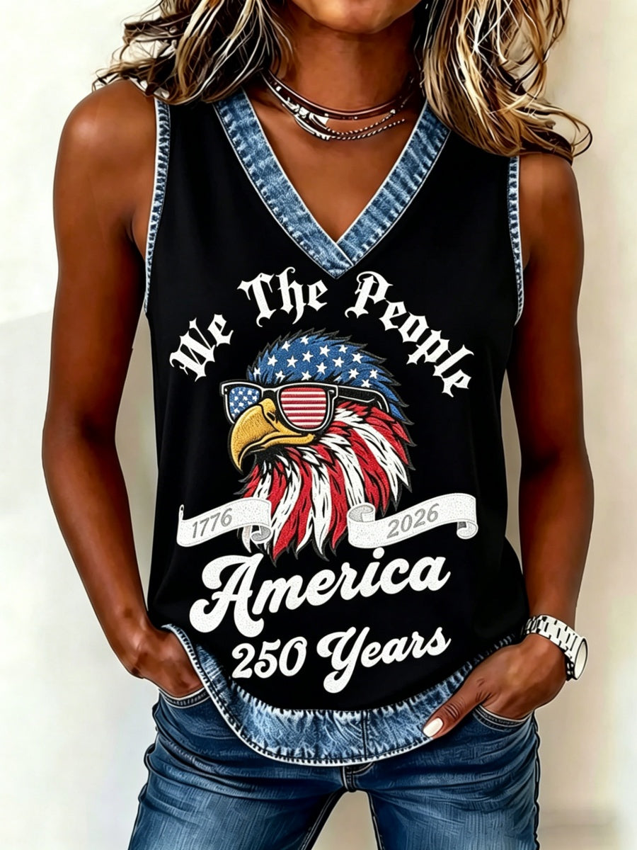 We The People Eagle Print Women's Sleeveless Top