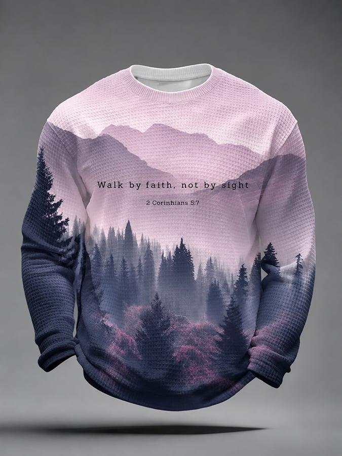 Men's Walk By Faith Not By Sight Printed Casual Top