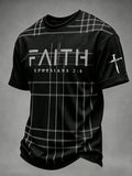 Men'S Casual "Faith" Print T-Shirt