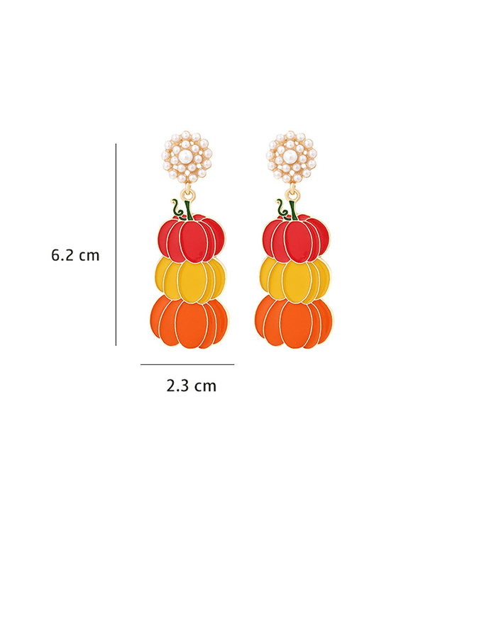 Halloween Ombre Pumpkin Drop Earrings