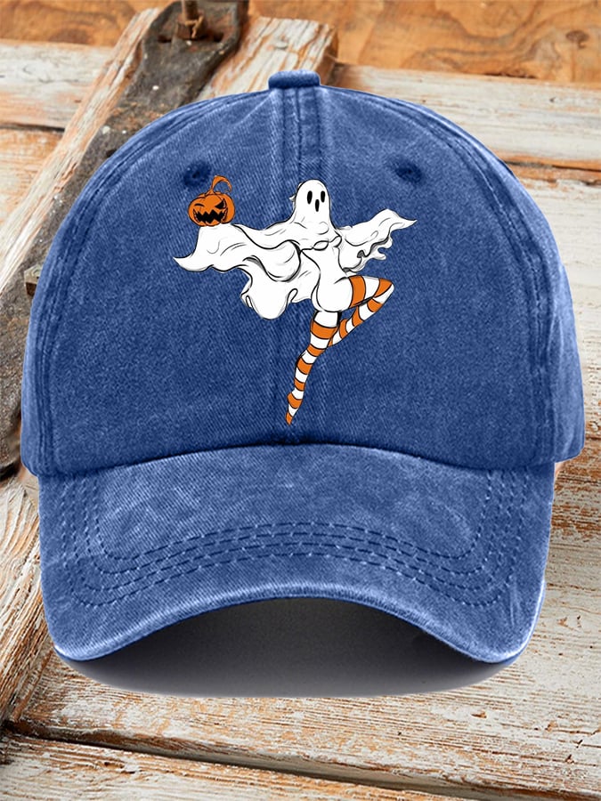 Retro Ghost Print Baseball Cap