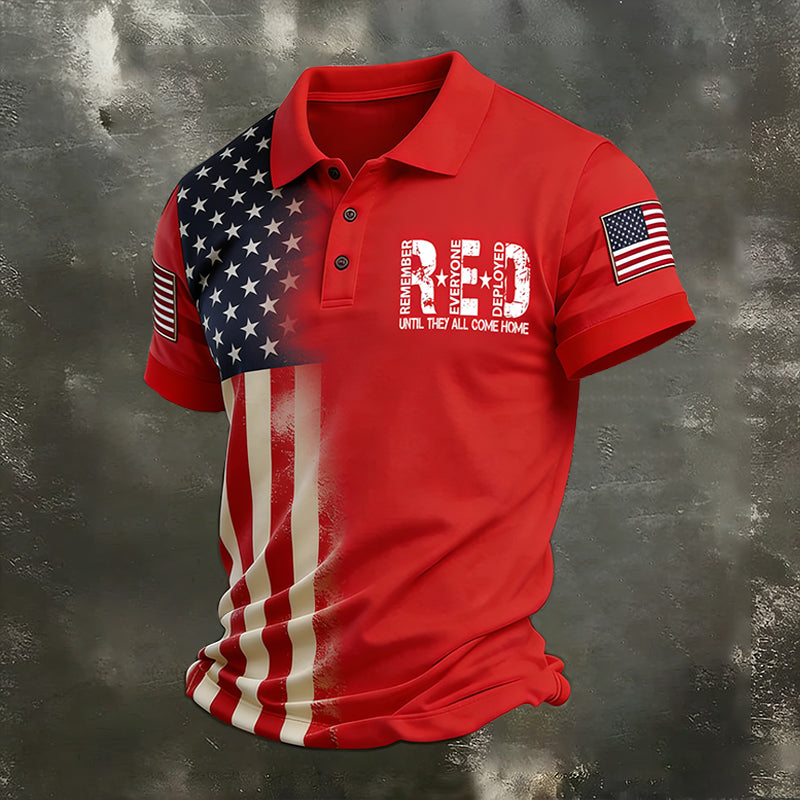 Men's Red Friday Art Print Polo Shirt