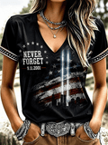 Women's Never Forget September 11 Print T-Shirt