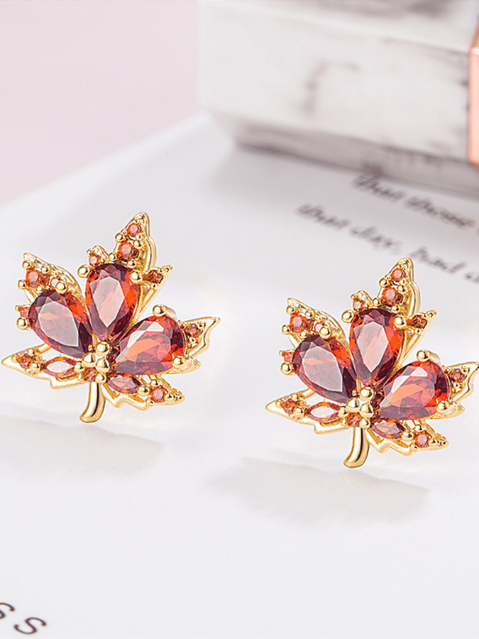 Halloween Maple Leaf Earrings