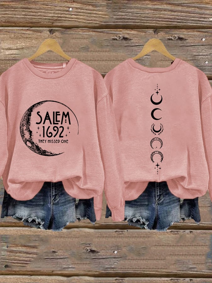 Women's Halloween Salem 1692 They Missed One Print Sweatshirt