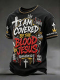 Men'S Printed T-Shirt: I Am Covered By The Precious Blood Of Jesus